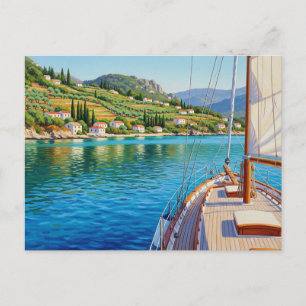 Saiboat in Korfu Griechenland Reisen Postkarte