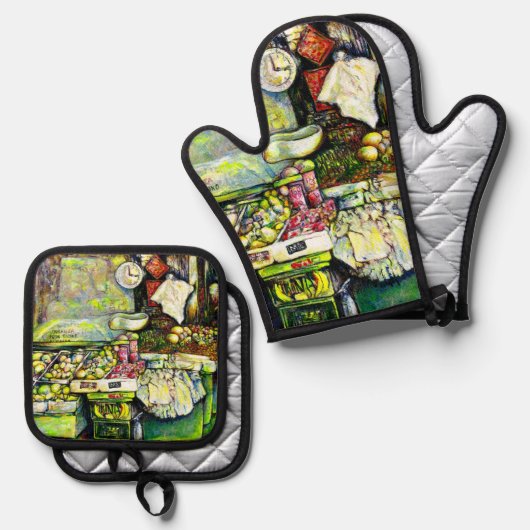 Said, um die gesamte Idee einzubringen Ofenhandschuh & Topflappen-Set (Vorderseite/Rückseite)