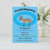 Saiga antelope Cartoon Illustration Einladung (Stehend Vorderseite)