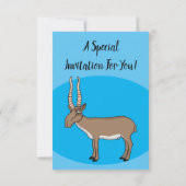 Saiga antelope Cartoon Illustration Einladung (Rückseite)
