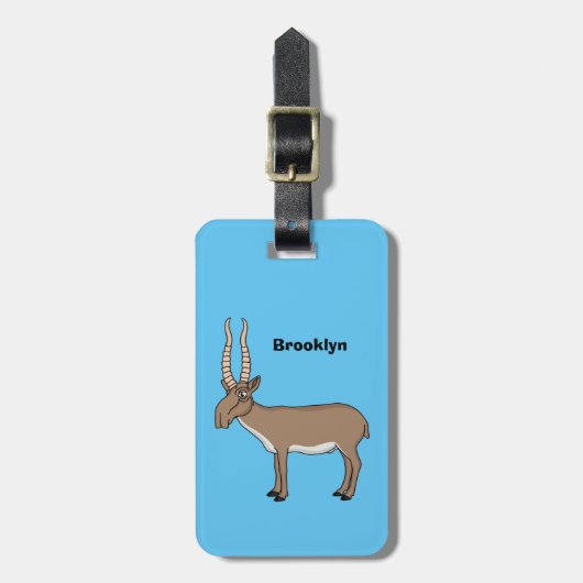 Saiga antelope Cartoon Illustration Gepäckanhänger (Vorderseite vertikal)
