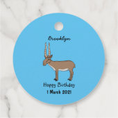 Saiga antelope Cartoon Illustration Geschenkanhänger (Rückseite)