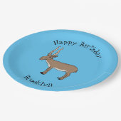 Saiga antelope Cartoon Illustration Pappteller (Schrägansicht)