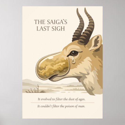 Saiga Antelope Conservation Art Poster (Vorne)