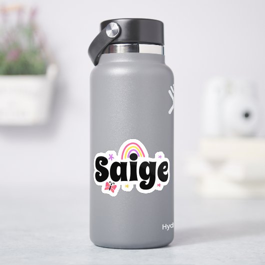 Saige Name süßes Design Aufkleber (HydroFlask)