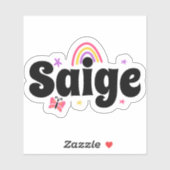 Saige Name süßes Design Aufkleber (Blatt)