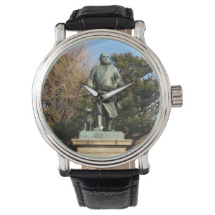 Saigo Takamori (The Last Samurai) & Hunde Statue Armbanduhr