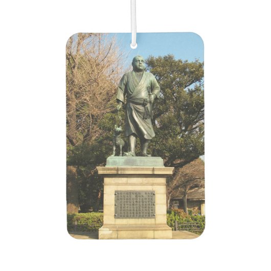 Saigo Takamori (The Last Samurai) & Hunde Statue Autolufterfrischer (Vorderseite)