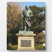 Saigo Takamori (The Last Samurai) & Hunde Statue Fotoplatte (Vorderseite)