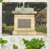 Saigo Takamori (The Last Samurai) & Hunde Statue Geschirrtuch (Gefaltet)