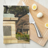 Saigo Takamori (The Last Samurai) & Hunde Statue Geschirrtuch (Viertel Falte)