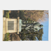 Saigo Takamori (The Last Samurai) & Hunde Statue Geschirrtuch (Horizontal)