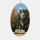 Saigo Takamori (The Last Samurai) & Hunde Statue Keramik Ornament (Rechts)