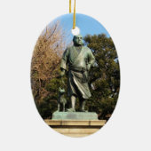 Saigo Takamori (The Last Samurai) & Hunde Statue Keramik Ornament (Hinten)