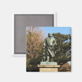 Saigo Takamori (The Last Samurai) & Hunde Statue Magnet (Vorderseite/Rückseite)