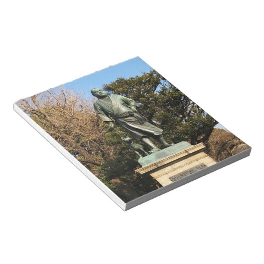 Saigo Takamori (The Last Samurai) & Hunde Statue Notizblock (angewinkelt)