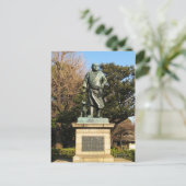 Saigo Takamori (The Last Samurai) & Hunde Statue Postkarte (Stehend Vorderseite)