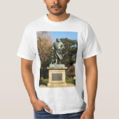 Saigo Takamori (The Last Samurai) & Hunde Statue T-Shirt (Vorderseite)