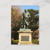 Saigo Takamori (The Last Samurai) & Hunde Statue Visitenkarte (Rückseite)