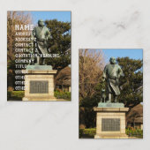 Saigo Takamori (The Last Samurai) & Hunde Statue Visitenkarte (Vorne/Hinten)