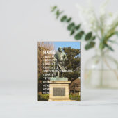 Saigo Takamori (The Last Samurai) & Hunde Statue Visitenkarte (Stehend Vorderseite)
