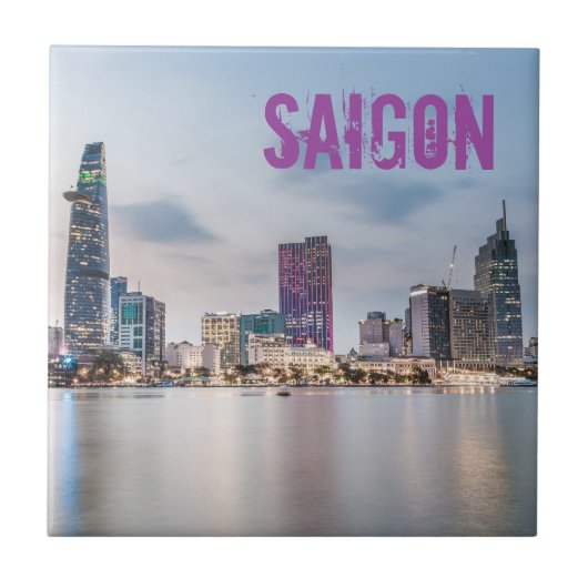 Saigon (Ho Chi Minh City) HCMC Vietnam Souvenir Fliese (Vorderseite)