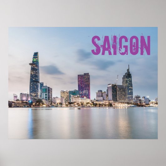 Saigon (Ho Chi Minh City) HCMC Vietnam Souvenir Poster (Vorne)
