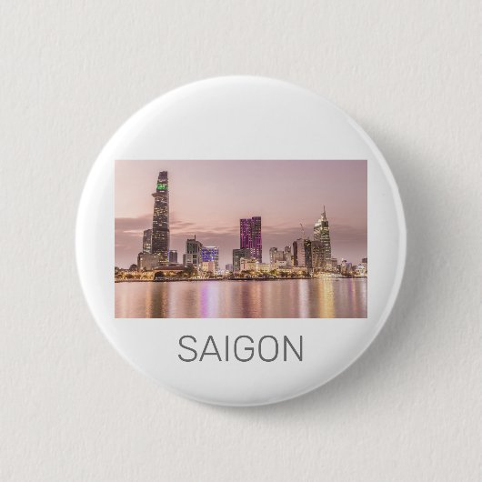 Saigon Ho Chi Minh City HCMC Vietnam Sunset Button (Vorderseite)