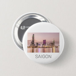 Saigon Ho Chi Minh City HCMC Vietnam Sunset Button