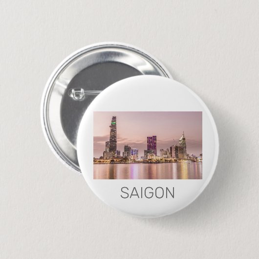 Saigon Ho Chi Minh City HCMC Vietnam Sunset Button (Vorne & Hinten)