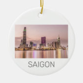 Saigon Ho Chi Minh City HCMC Vietnam Sunset Keramik Ornament (Vorne)