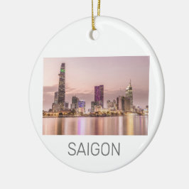 Saigon Ho Chi Minh City HCMC Vietnam Sunset Keramik Ornament