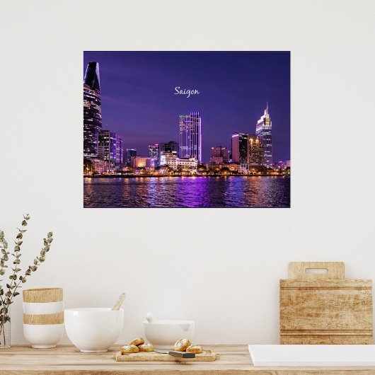 Saigon in der Nacht Poster (Küche)