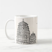 Saigon Pagoda Vietnam Stadtrandpfeifen Tinte zeich Kaffeetasse (Links)