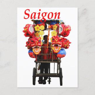 Saigon Vietnam - Happy New Year Lion Dance 2024 Feiertagspostkarte