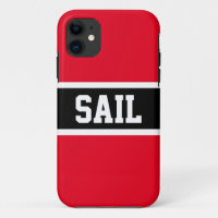 SAIL Athletic Sporty Bright Red Schwarz-weiß Strip
