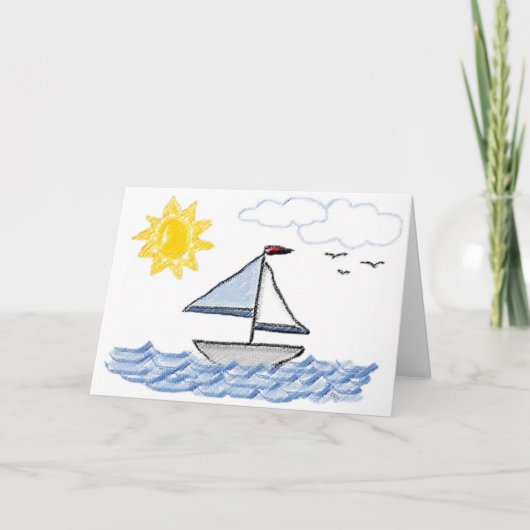 Sail Away Birthday Karte (Vorderseite)