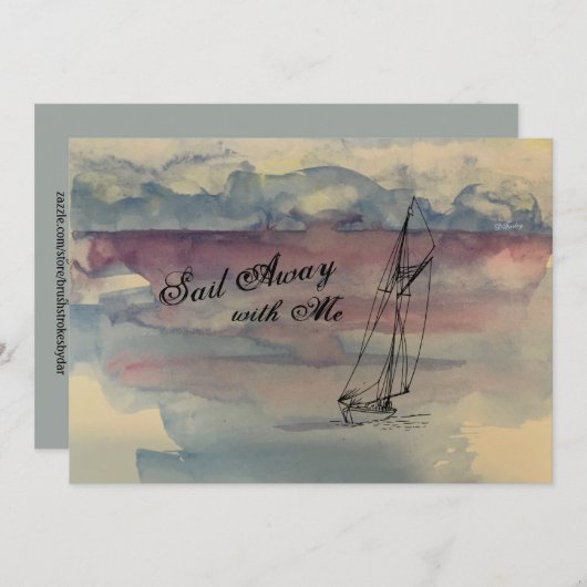 Sail Away Flat Danke Karte (Vorne/Hinten)