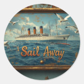 🚢 ✨ "Sail Away" Nautical Sticker (Vorderseite)