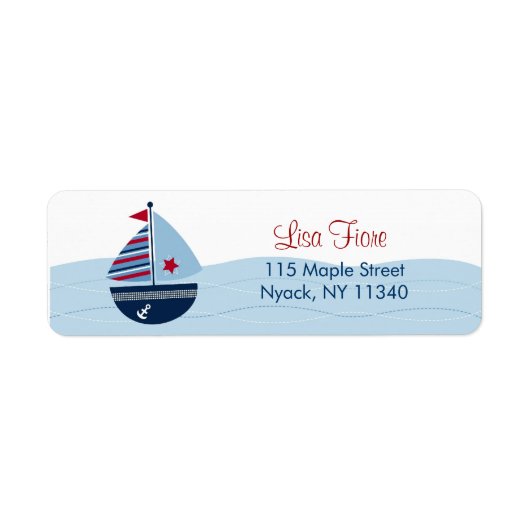 Sail Away Sailboat Baby Dusche Anschrift Labels (Vorne)