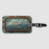 "Sail Away" Vintager Gepäckanhänger (Vorderseite (Horizontal))