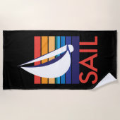SAIL Boat_rainbow sunset_Blacklight style Strandtuch (Vorderseite)