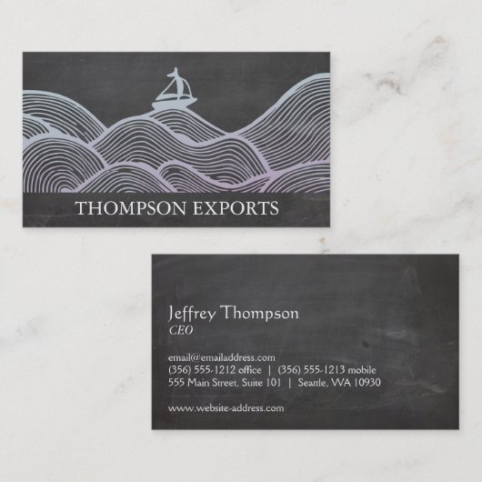 Sail Boat | Waves Visitenkarte (Vorne/Hinten)