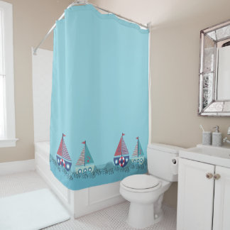 Sail Boats Yacht Ocean Sailing Bathroom Duschvorhang