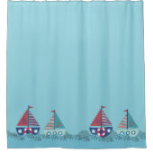 Sail Boats Yacht Ocean Sailing Bathroom Duschvorhang (Vorderseite)