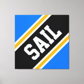 SAIL Bright Blue Orange Black Orange White Stripes Leinwanddruck (Vorderseite)