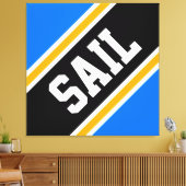 SAIL Bright Blue Orange Black Orange White Stripes Leinwanddruck (Insitu (Wohnzimmer))