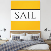 SAIL Bright Golden Yellow White Summer Streifen Leinwanddruck (Insitu (Schlafzimmer))