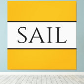 SAIL Bright Golden Yellow White Summer Streifen Leinwanddruck (Insitu (Holzboden))