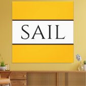 SAIL Bright Golden Yellow White Summer Streifen Leinwanddruck (Insitu (Wohnzimmer))